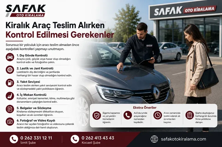 Kiralık Araç Teslim Alırken Kontrol Edilmesi Gerekenler
